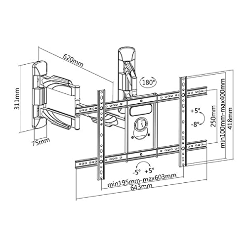 kimex-013-5264-support-tv-angle-37-75-pouces-orientable image 3