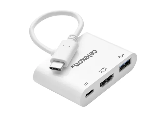 celexon-adaptateur-multiport-usb-c-hdmi-usb-a-blanc-4k-60w image 1