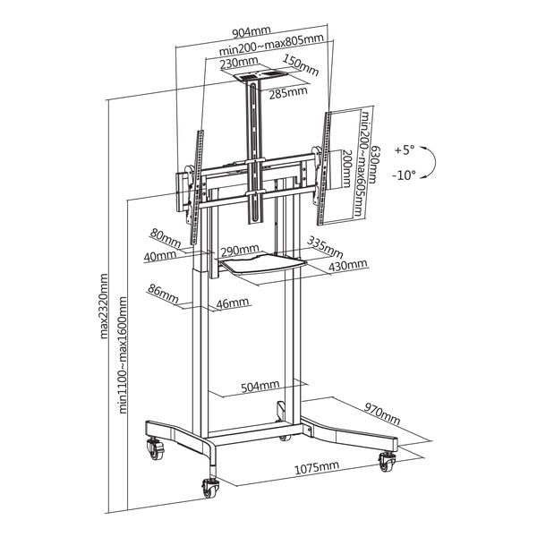 kimex-018-6186-pied-tv-motoris-55-100-pouces-120kg image 6