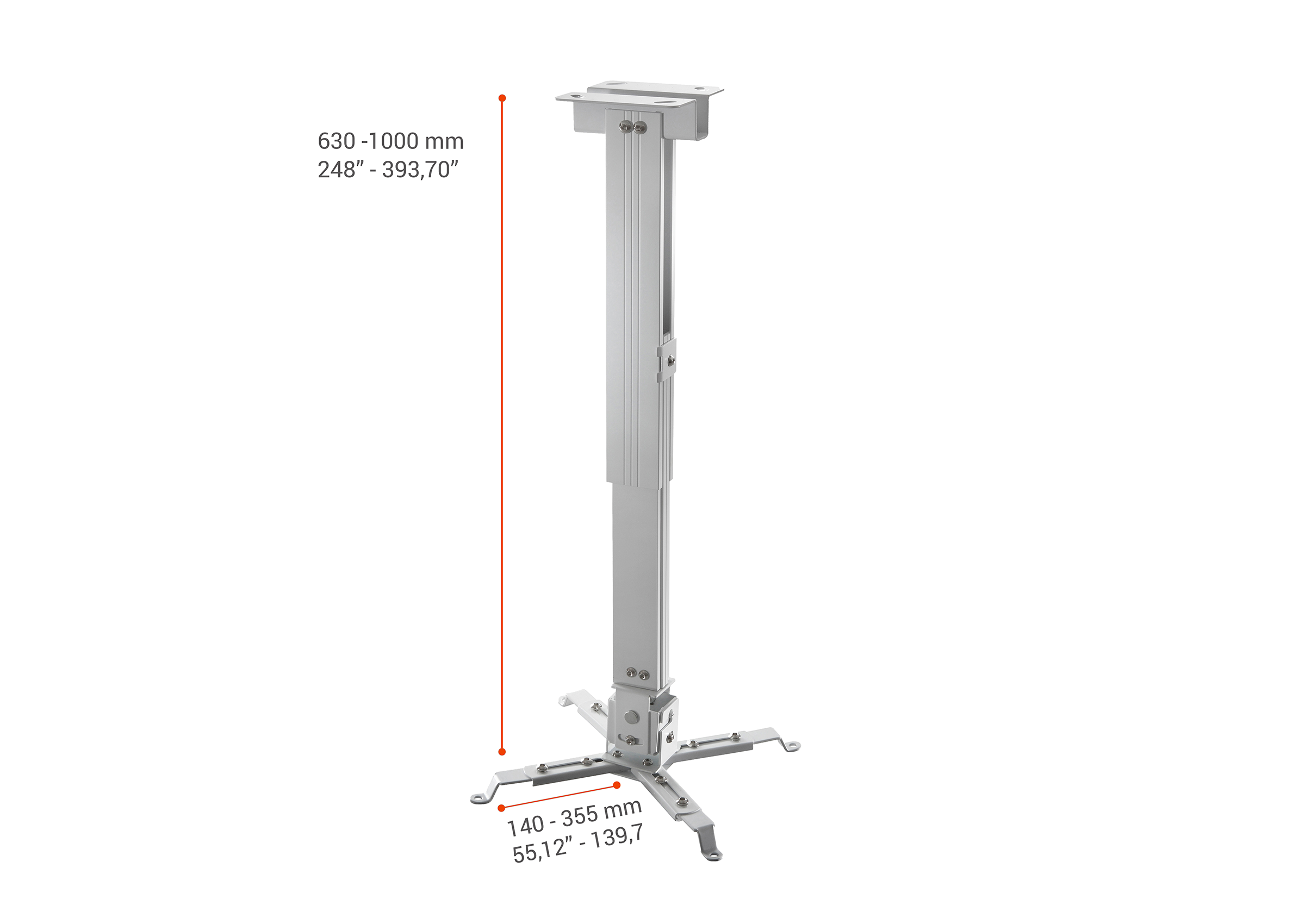 celexon-multicel-support-plafond-projecteur-63-100-cm-argent image 5