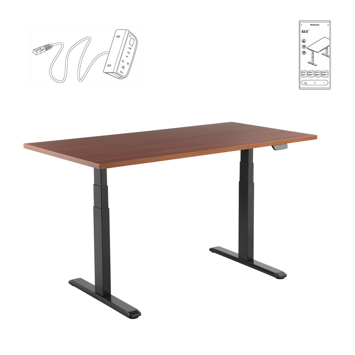 kimex-150-2512k3w-bureau-assis-debout-120x75-noyer-noir-connect image 3