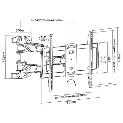 kimex-013-2664-support-mural-tv-37-70-orientable-double-bras image 4