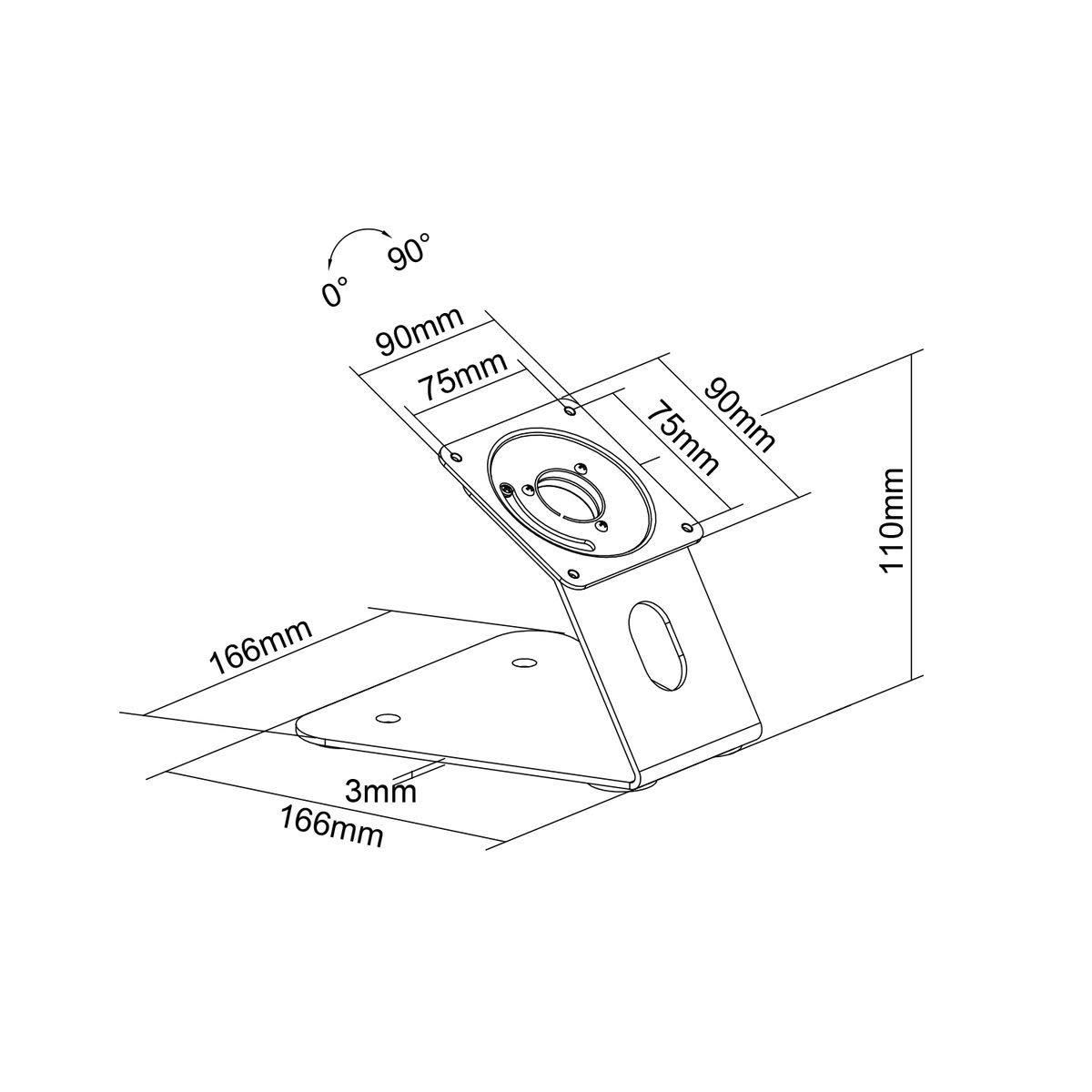 kimex-091-0006-support-tablette-blanc-mural-orientable image 2