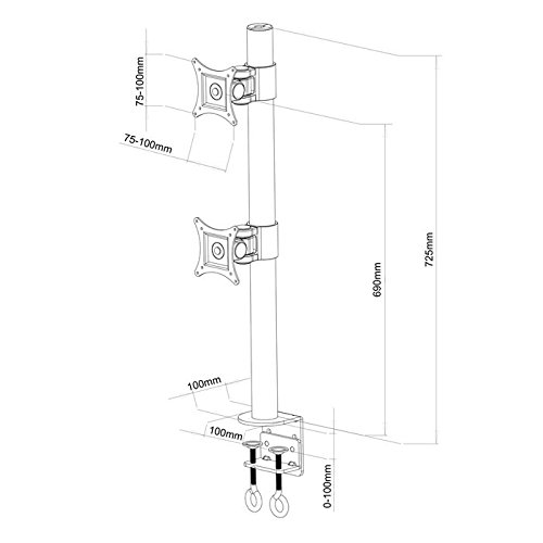 kimex-015-1302-support-2-crans-pc-13-27-pouces-noir-vesa image 2