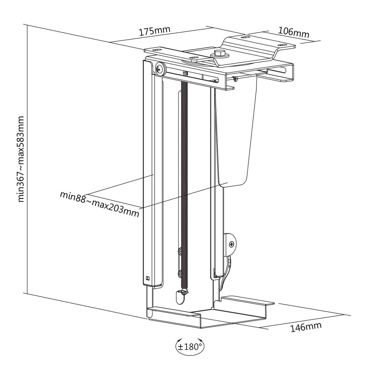 kimex-039-0006-support-pc-sous-bureau-easy-lock-10-kg image 6