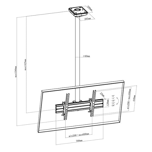 kimex-031-4100k2-support-tv-plafond-inclinable-43-75-150-cm image 7