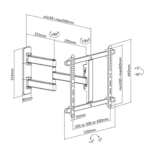 kimex-013-3145-support-tv-mural-32-55-orientable-inclinable image 8