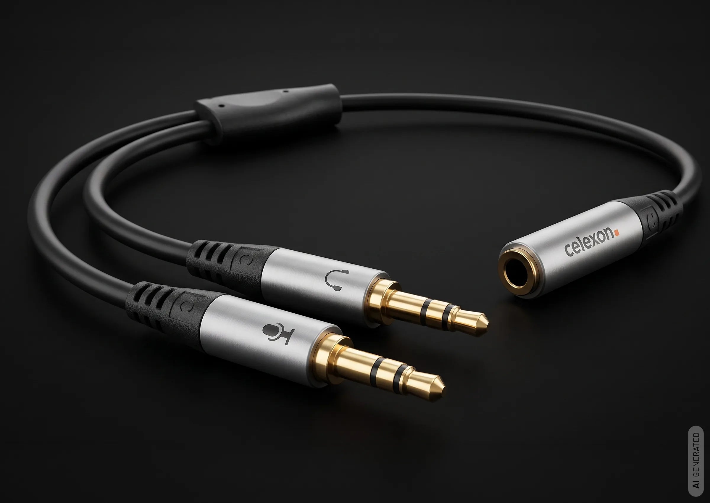 celexon-pro-adaptateur-audio-2x-jack-3-5-mm-0-25-m image 2