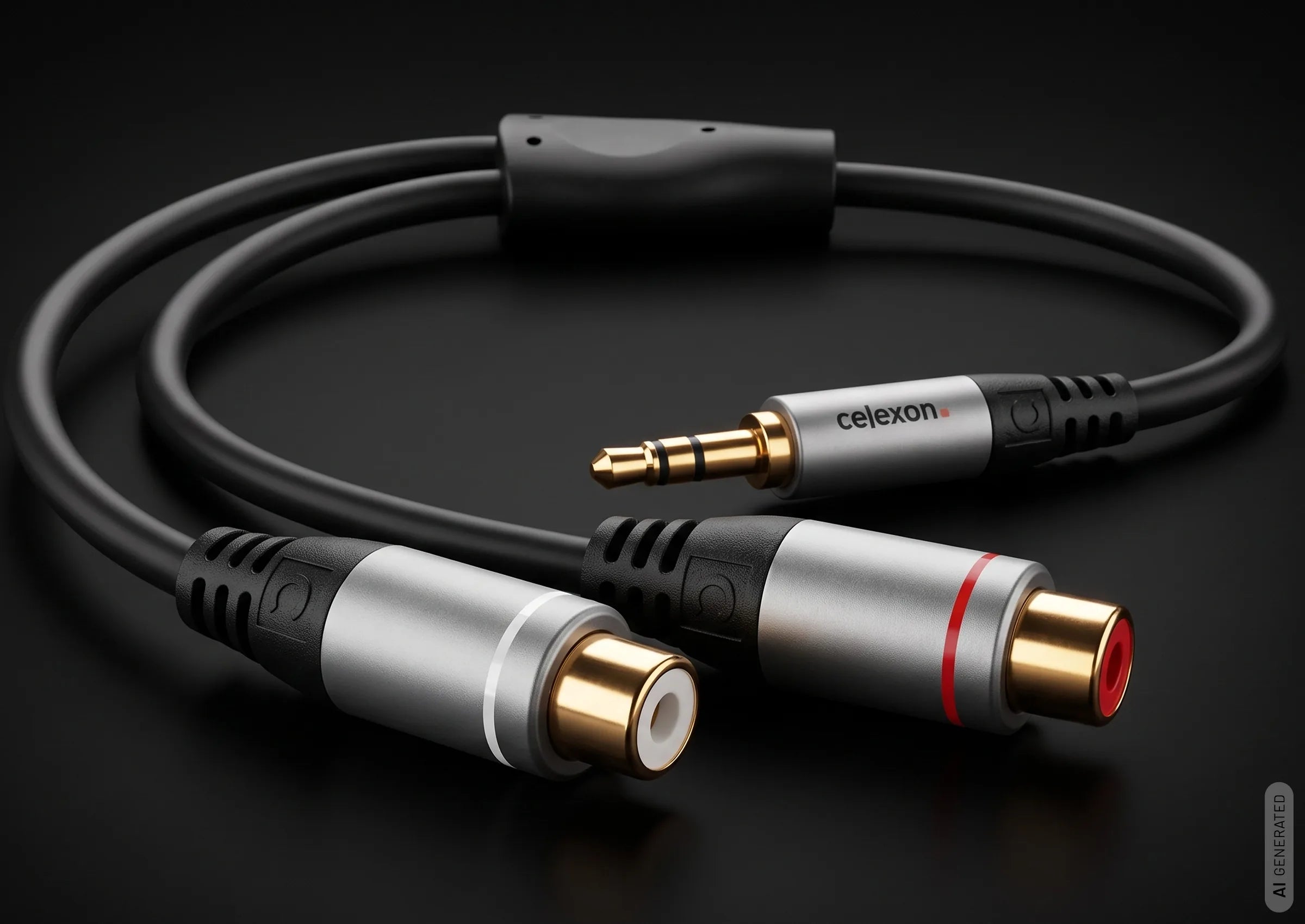 celexon-pro-adaptateur-jack-3-5-mm-vers-2x-rca-0-25-m image 2