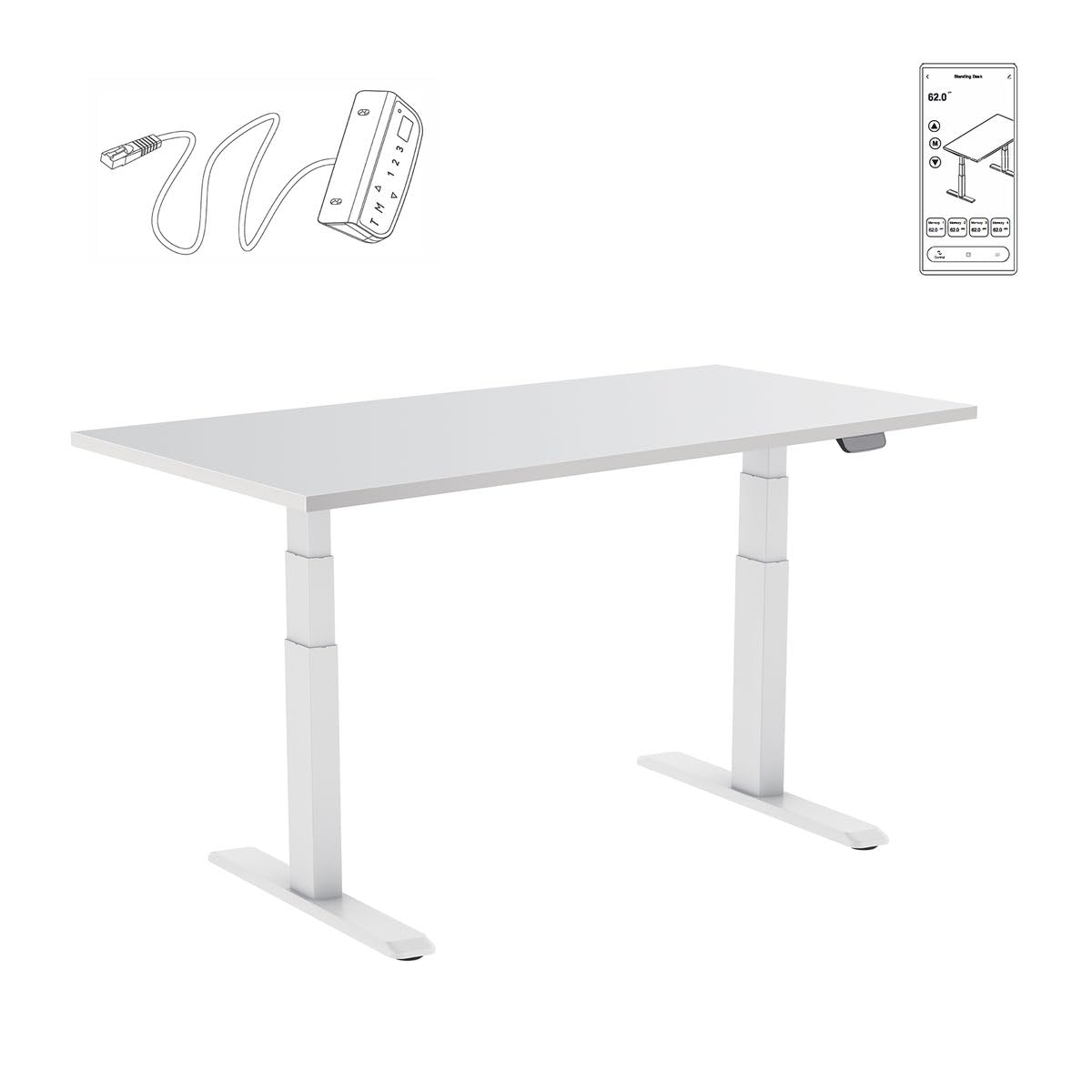 kimex-150-2315k2w-bureau-motoris-assis-debout-150-tout-blanc image 4