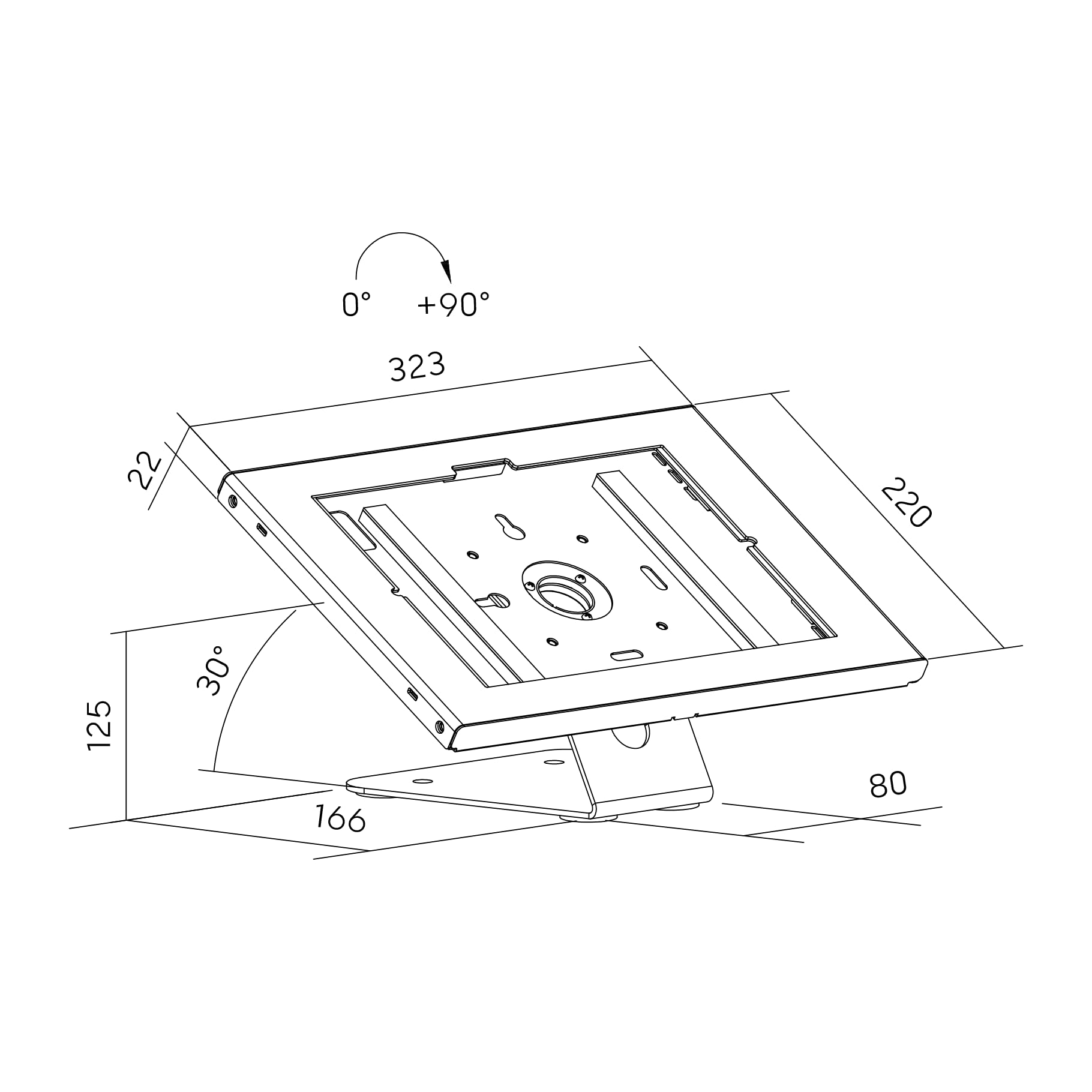 kimex-091-3145sk1-support-tablette-mural-10-9-11-noir-antivol image 4