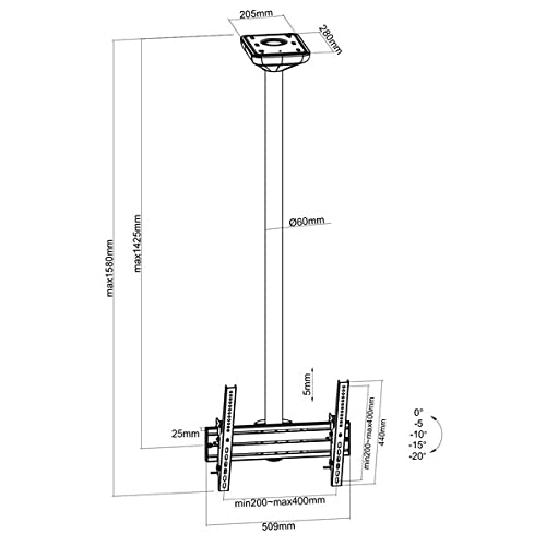 kimex-031-4110k2-support-plafond-tv-43-75-portrait-150-cm image 5