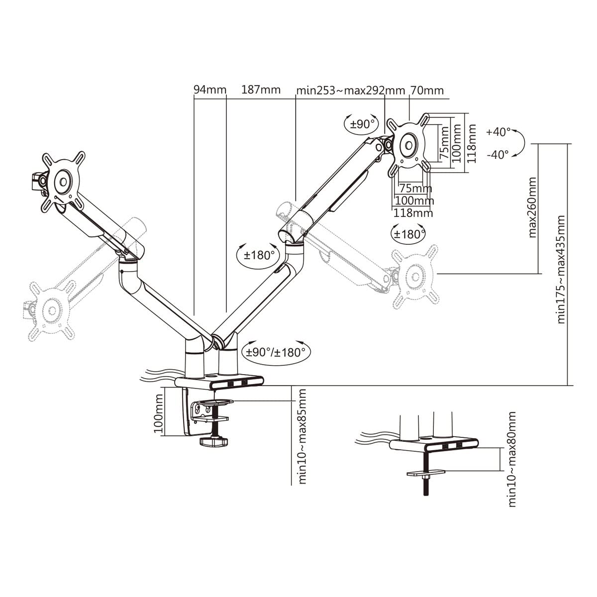 kimex-015-2412-support-double-cran-17-32-blanc-usb image 3