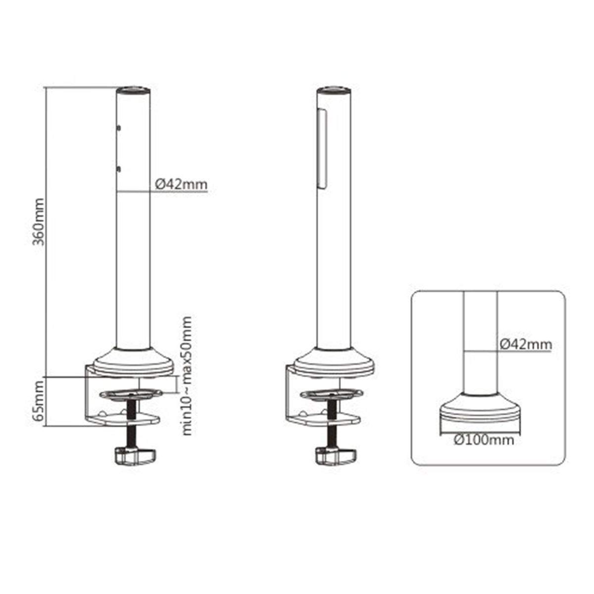 kimex-bras-moniteur-pc-13-27-rail-slatwall-120-cm-support-cran image 3